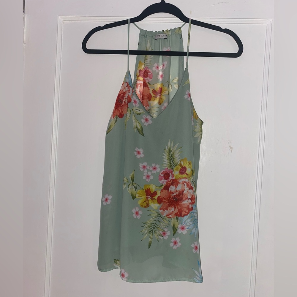 Papaya floral tank top